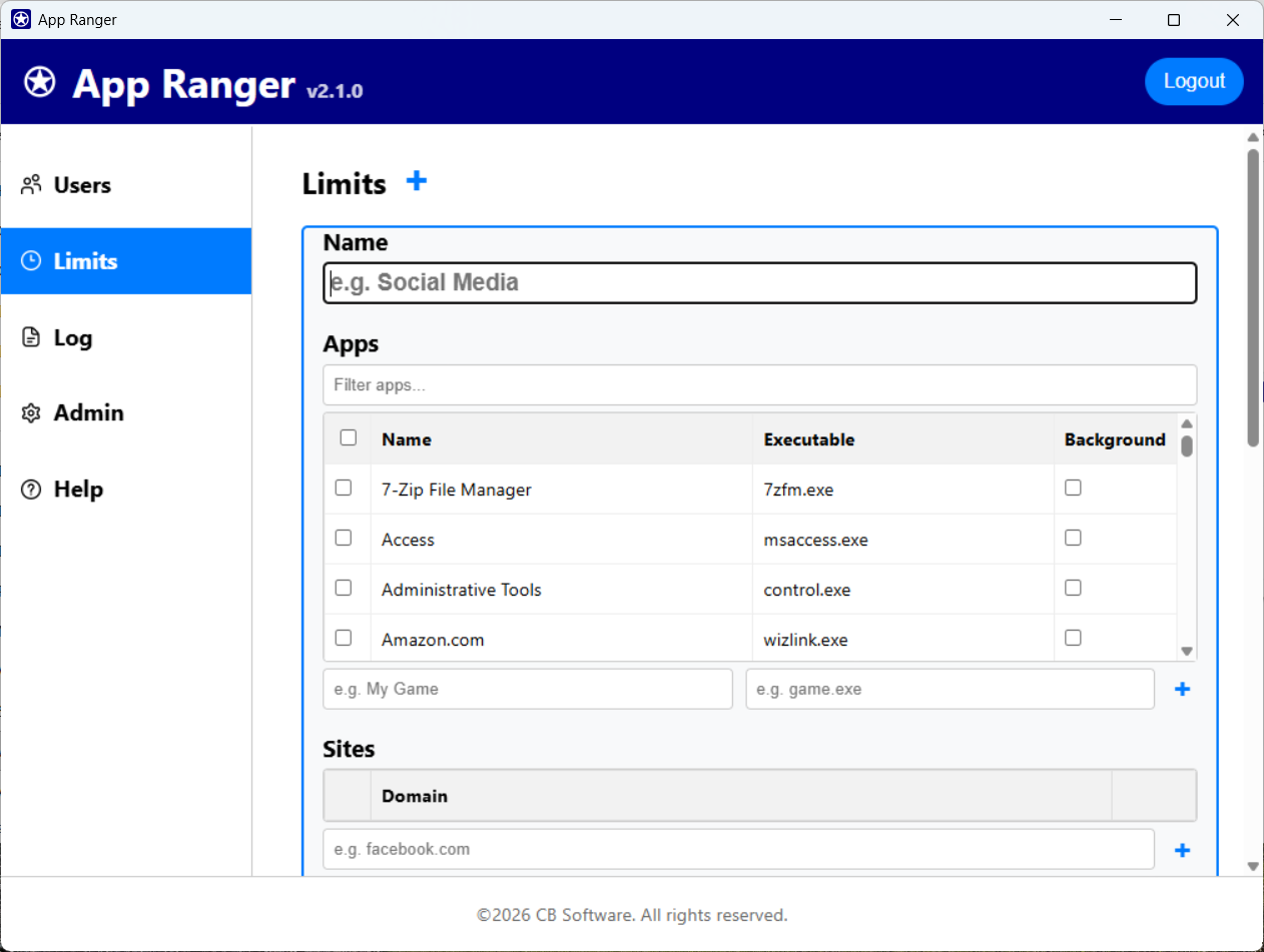 Installed Apps Selection